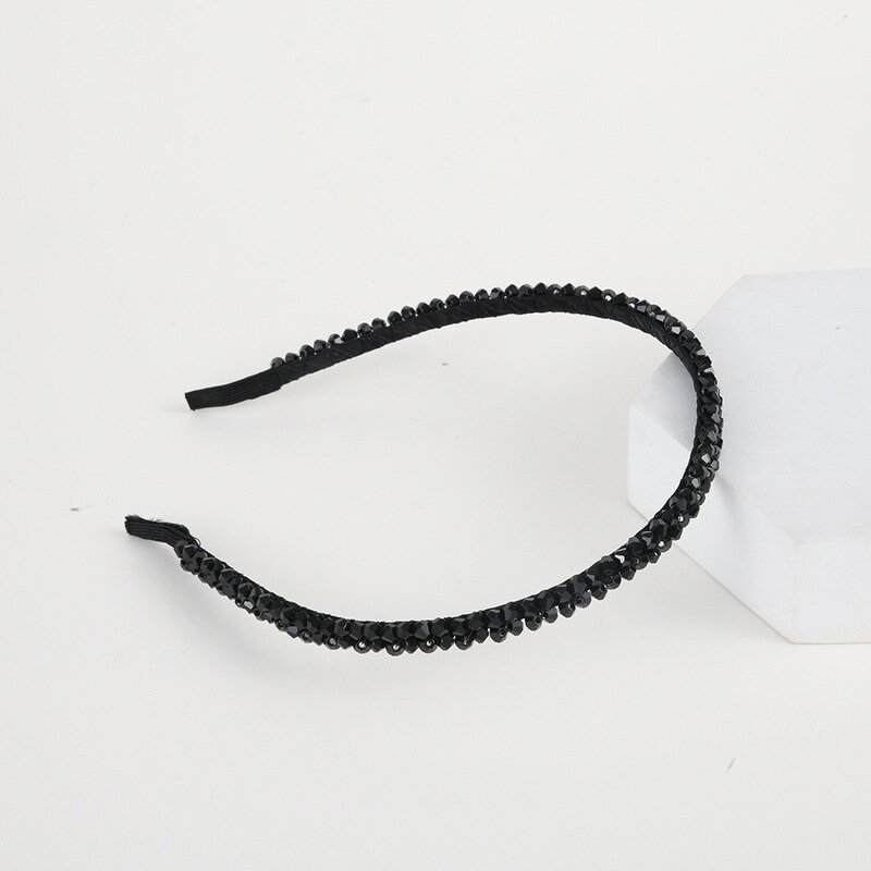 Crystal Headband Factory - New Arrival Fashion Baroque Small Version Sponge Thin Edge K-style Rhinestone
