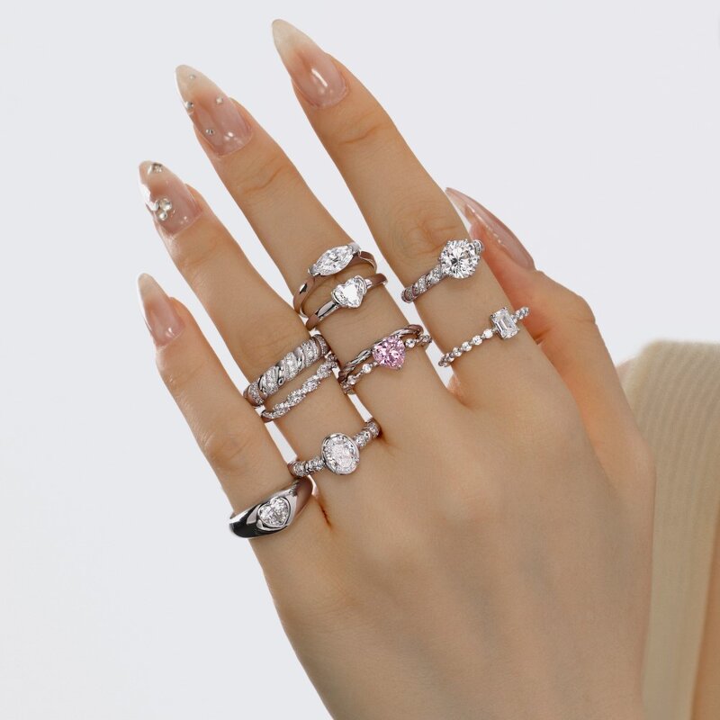 Italian Bracelet Factory - Luxury Brushed Finish High-carbon Diamond Running Ring Heavy-duty Versatile