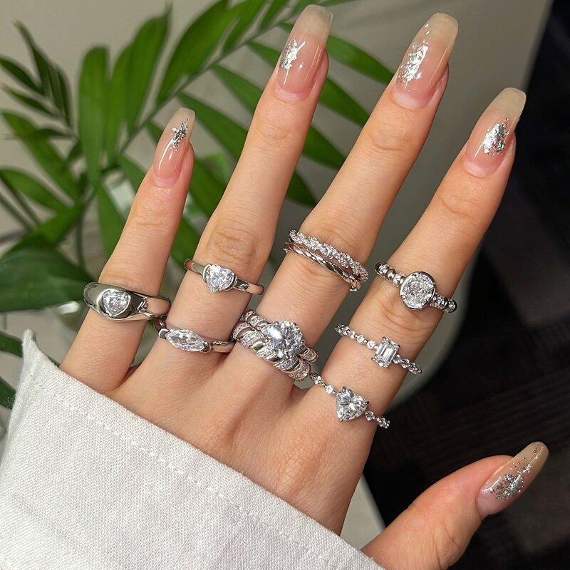 Italian Bracelet Factory - Luxury Brushed Finish High-carbon Diamond Running Ring Heavy-duty Versatile