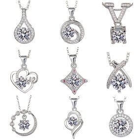 Moissanite Necklace Manufacturer - Internet Celebrity Live Broadcast One-Carat Pendant Zircon Chain