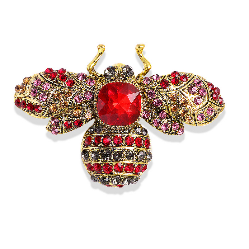Animal Brooch Factory - European American Rhinestone Inlaid Bee Spider Pin Crystal Coat