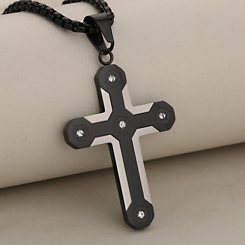 Carbon Fiber Cross Pendant Manufacturer - Puzzle Camouflage Diamond-Encrusted Zircon Popular