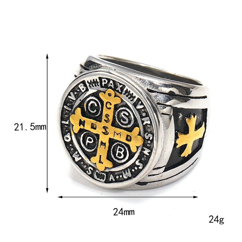 Men's Titanium Steel Ring Manufacturer - CSPB Cross Design European American Fashion Personal Touch