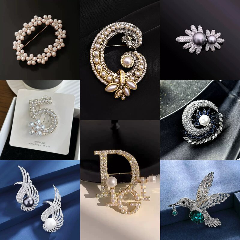 Pearl Corsage Brooch Manufacturer - High-End Feminine Exquisite Crystal Zircon Pin Plating Gift