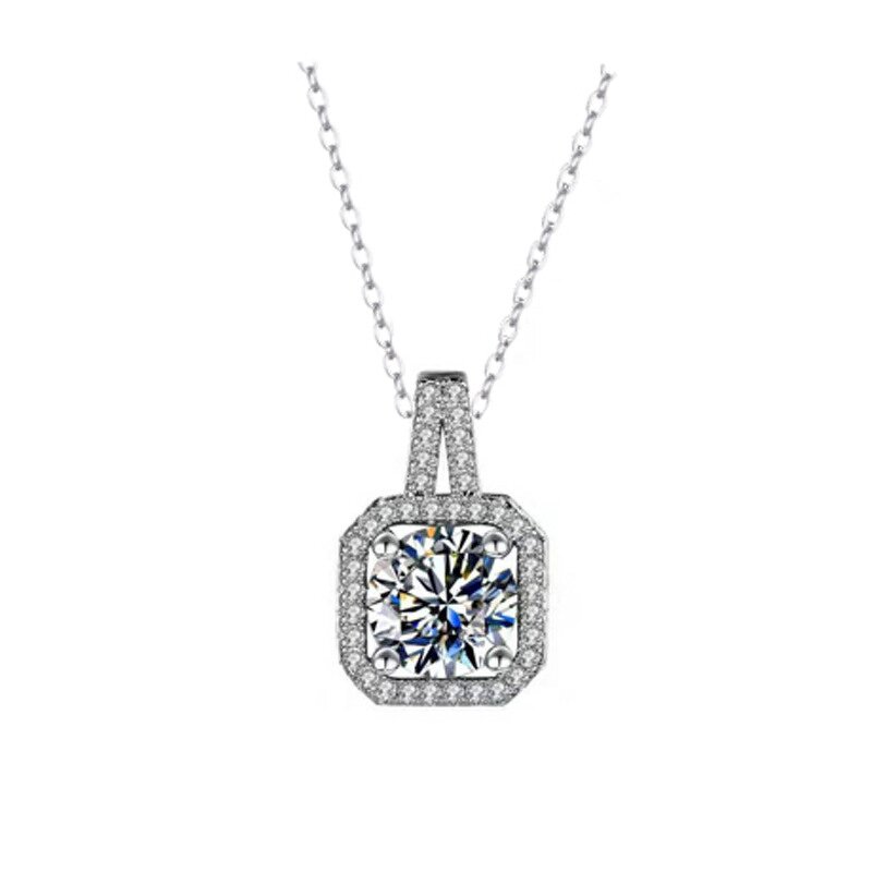 Moissanite Necklace Manufacturer - Internet Celebrity Live Broadcast One-Carat Pendant Zircon Chain