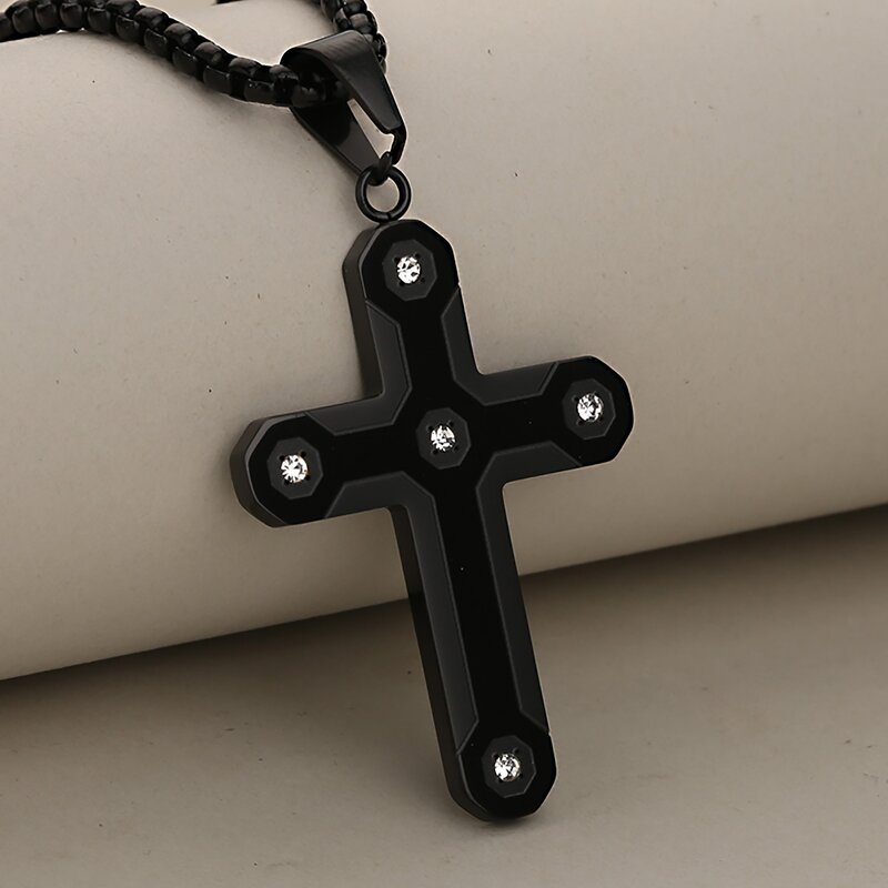 Carbon Fiber Cross Pendant Manufacturer - Puzzle Camouflage Diamond-Encrusted Zircon Popular