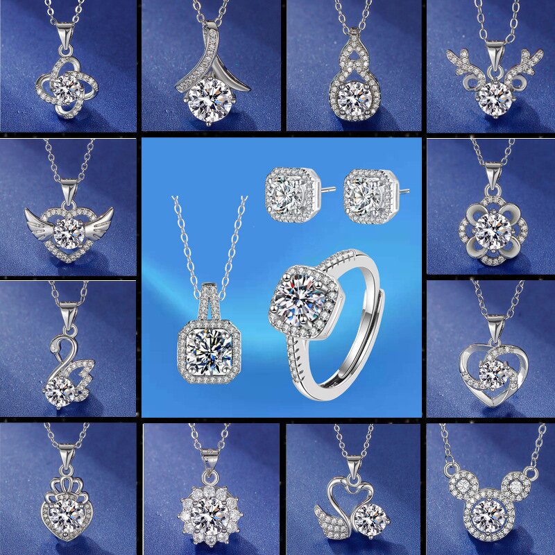 Flower Necklace Manufacturer - Muse Trending Flower Platinum Plated One Carat Zircon Pendant