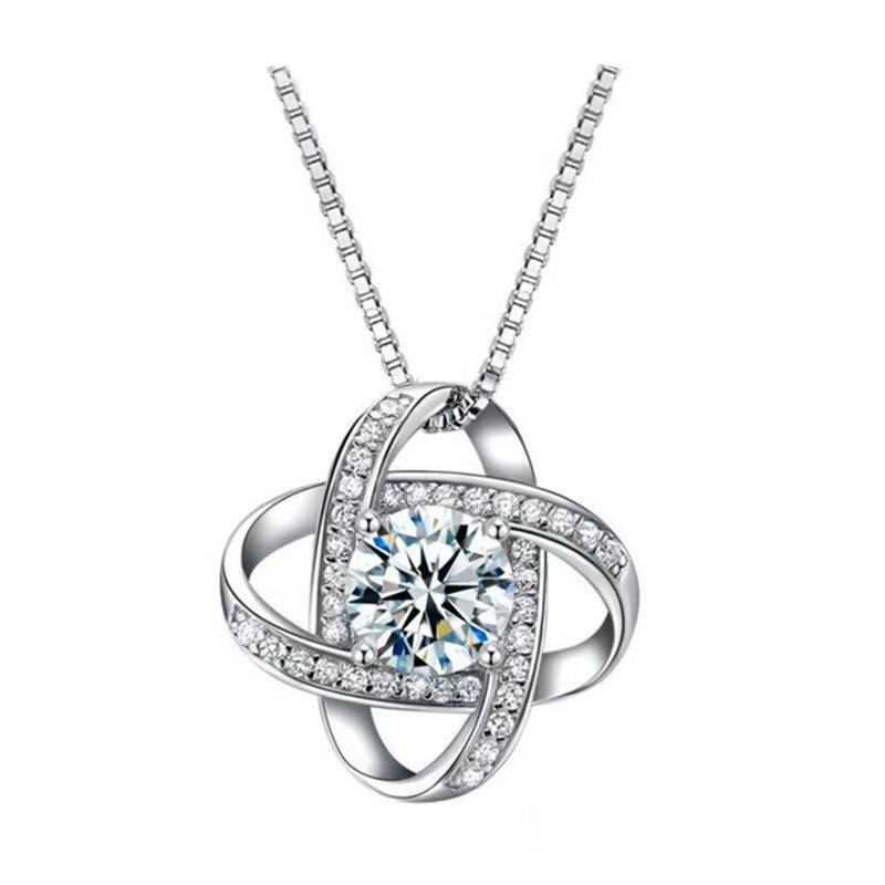 Moissanite Necklace Manufacturer - Internet Celebrity Live Broadcast One-Carat Pendant Zircon Chain