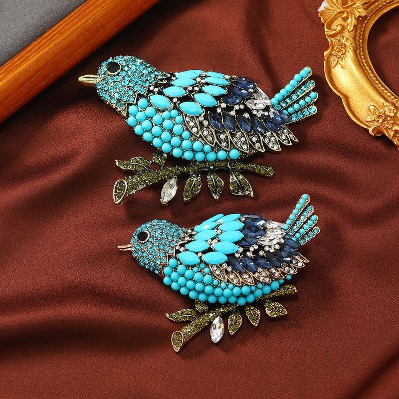Maggie Brooch Manufacturer - Vintage Crystal Alloy Silver Plated Heavy Industry Exaggerated Bird