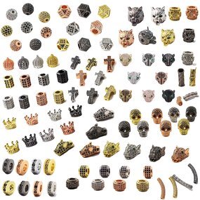 Micro Pave Beads Manufacturer - In Stock 6/8/10mm Zircon Round Beads Loose Beads DIY Beading