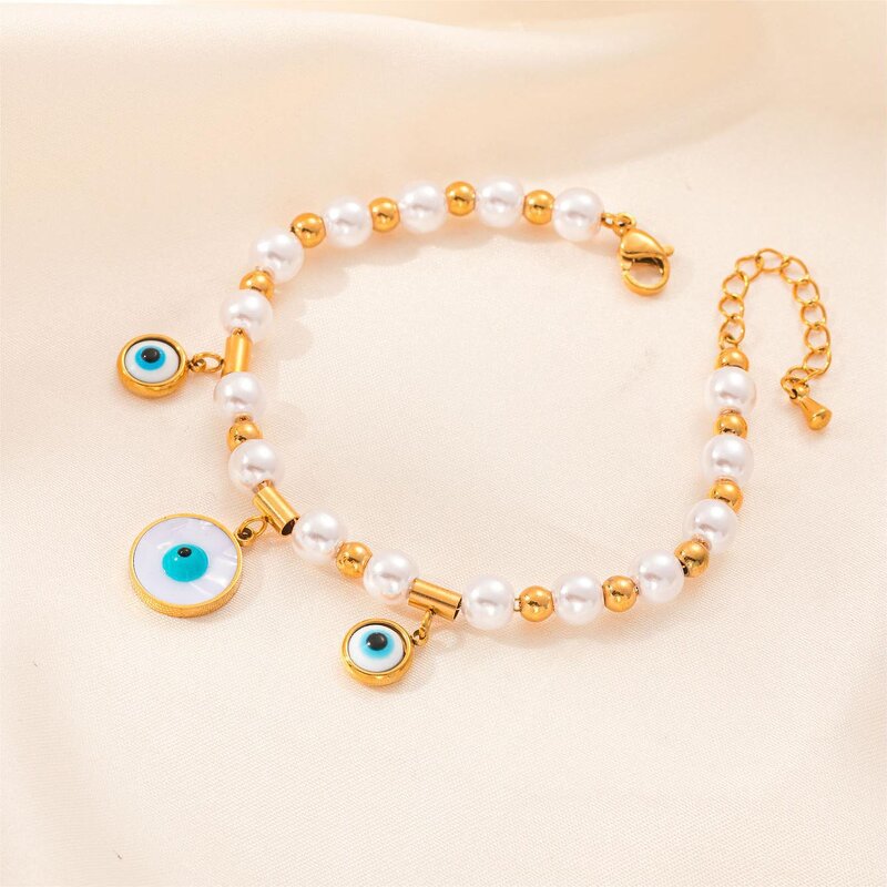 Fashion Bracelet Factory - Stainless Steel 18K Gold Plated Non-Fading Cross-Border Freshwater Pearl