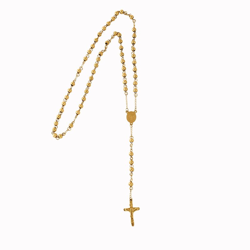 Cross Necklace Manufacturer - Golden Stainless Steel Bead Unisex Wedding Chain