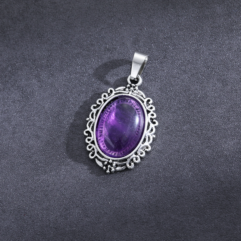 Leopard Pendant Manufacturer - European American White Crystal Natural Stone Amethyst Versatile Hollow