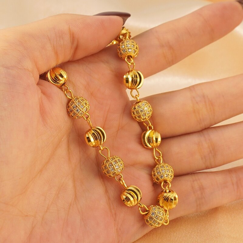 Women's Bracelet Factory - 24k Round Spherical Zircon Vacuum Electroplated