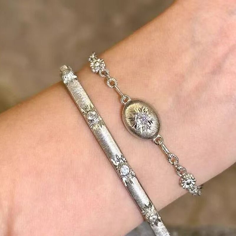 Gourd Necklace Manufacturer - Pure Silver S925 Brushed Craft Lace Retro Court Style Advanced Temperament