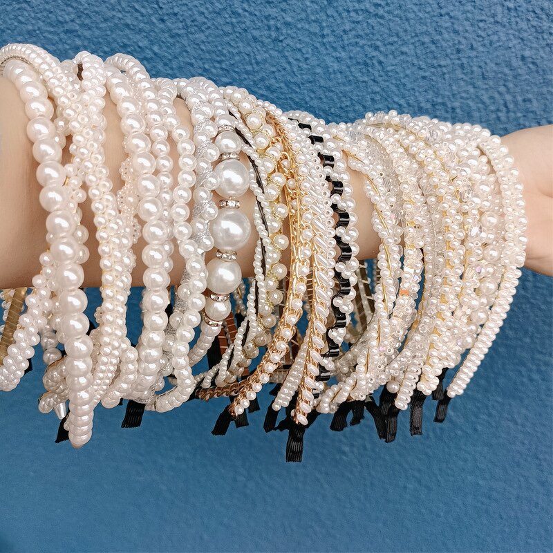 Rhinestone Headband Manufacturer - Koreanstyle Forest Simple Retro Pearl Crystal Alloy Fresh Temperament