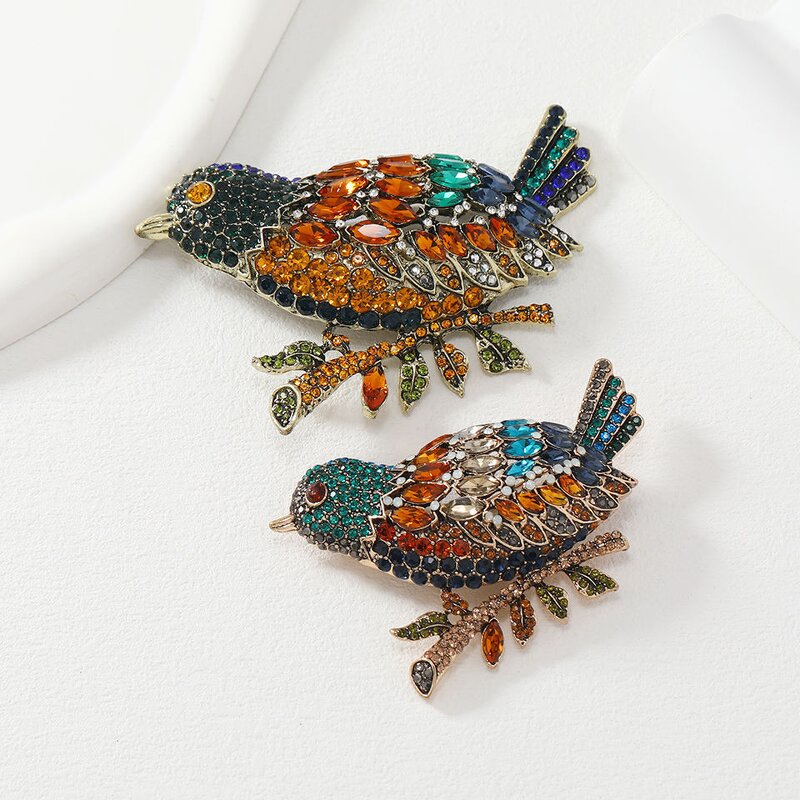 Maggie Brooch Manufacturer - Vintage Crystal Alloy Silver Plated Heavy Industry Exaggerated Bird