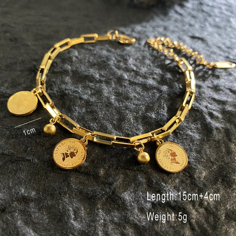 Roman Numeral Bracelet Manufacturer - Advanced Minimalist Gold Double-Layer Titanium Steel Real Gold