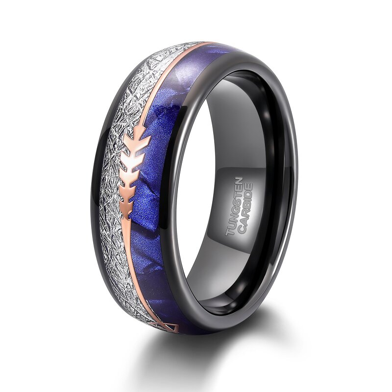 Men's Tungsten Ring Manufacturer - Factory Supply 6/8mm Dragon Pattern Inlaid Smooth Surface Wedding