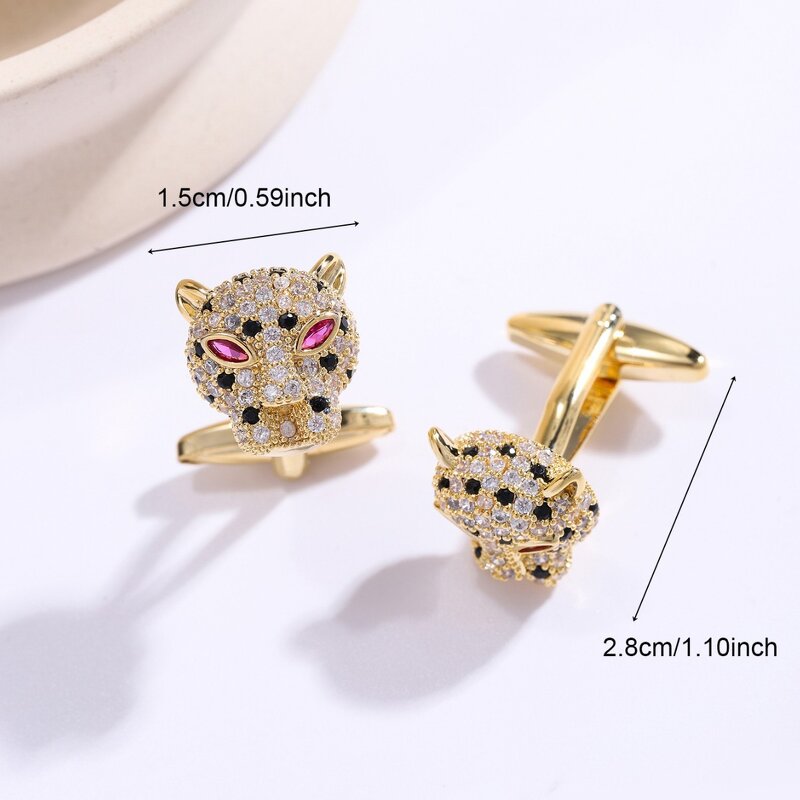 Men's Cufflinks Manufacturer - Blue Black Champagne Zircon Electroplated Real Gold Rectangular Studs