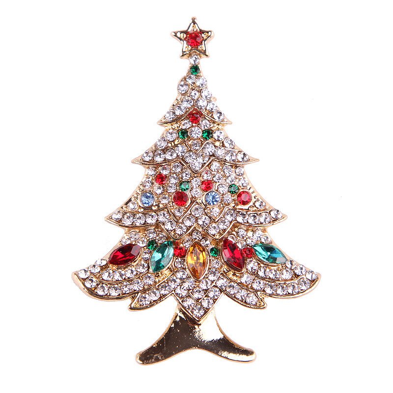 Children's Brooch Factory - European American Silver Plated Zinc Alloy Christmas Tree Shoes Elk