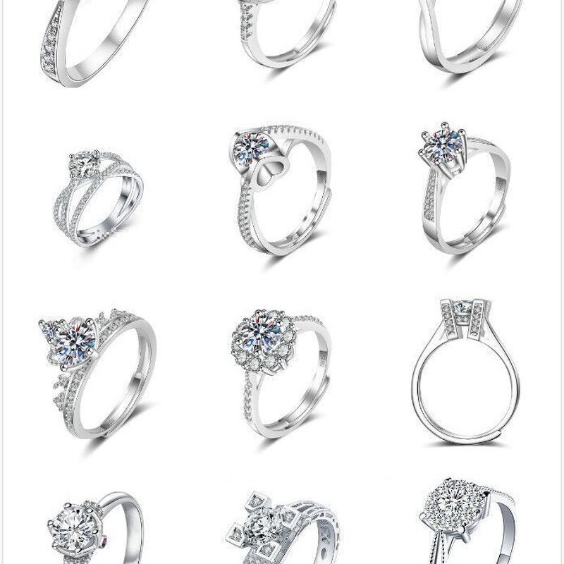 Women's Gemstone Ring Manufacturer - Copper Platinum Plated Classic One-Carat Adjustable Ring