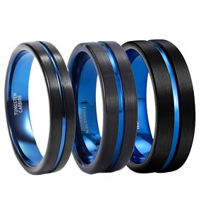 Tungsten Ring Factory - New Trendy 8mm Black Sandblast Bottom Broken Aluminum Slag Surface Engagement