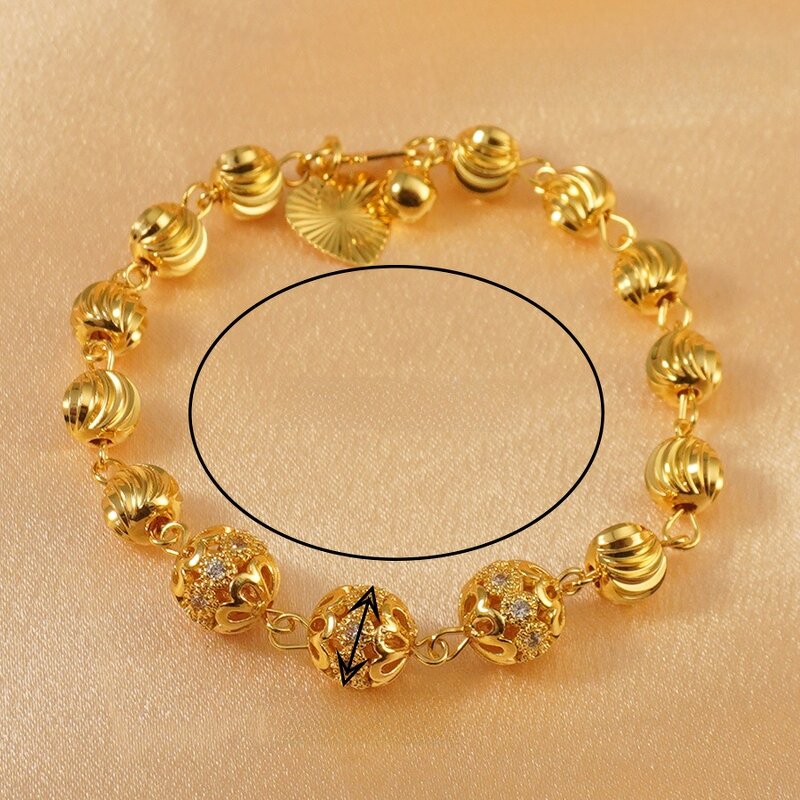 Women's Bracelet Factory - 24k Round Spherical Zircon Vacuum Electroplated