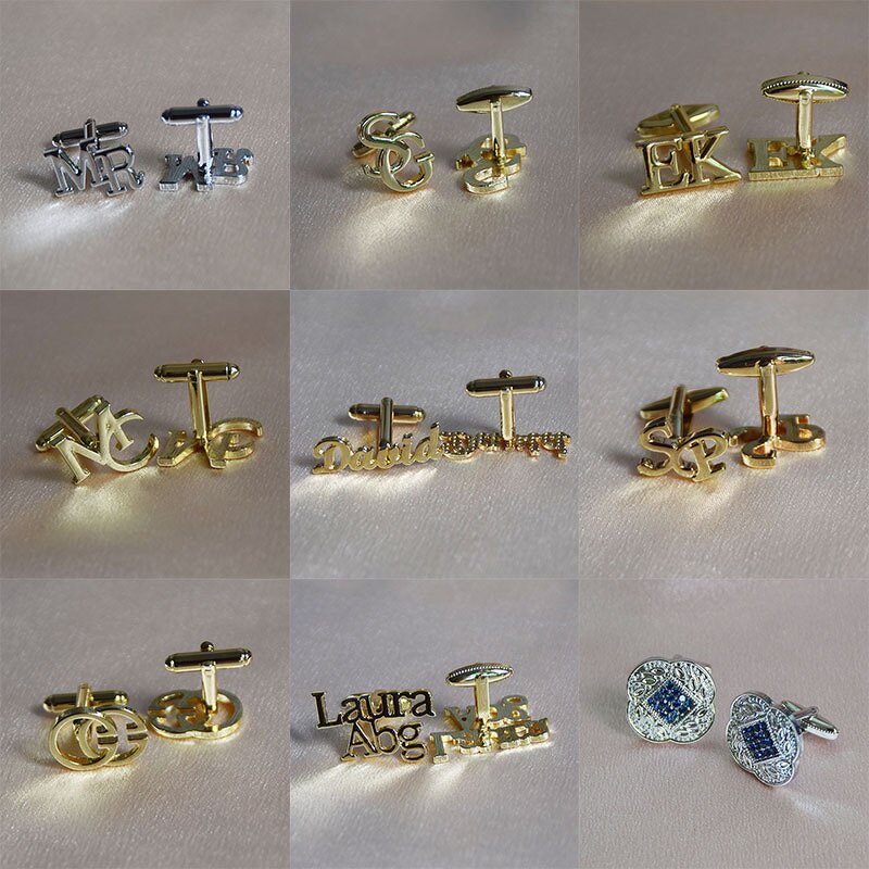 Cufflinks Set Manufacturer - New Style French Simple Hollow Braid Round Square Baked Paint