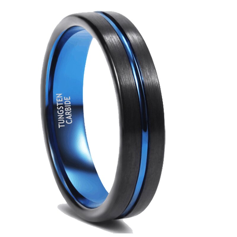 Tungsten Ring Factory - New Trendy 8mm Black Sandblast Bottom Broken Aluminum Slag Surface Engagement