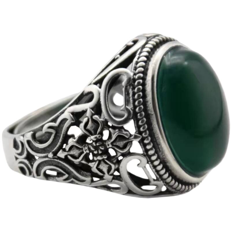 Men's Date Ring Manufacturer - European American Creative Domineering Punk Style Silver Red Zircon