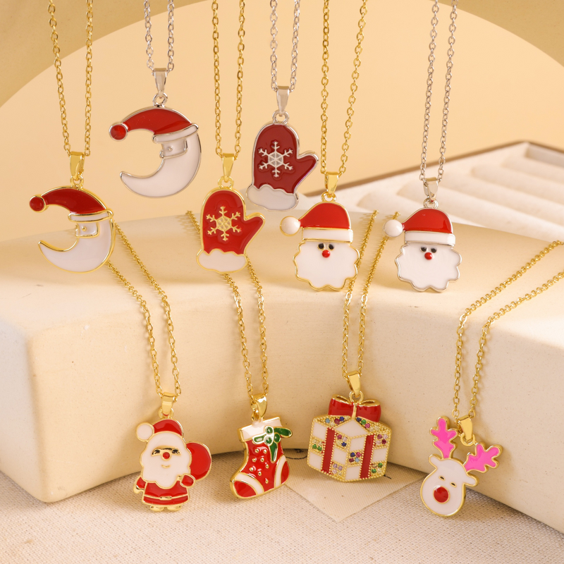Children's Necklace Factory - European American Cross-Border Christmas Versatile Niche Brass Gold