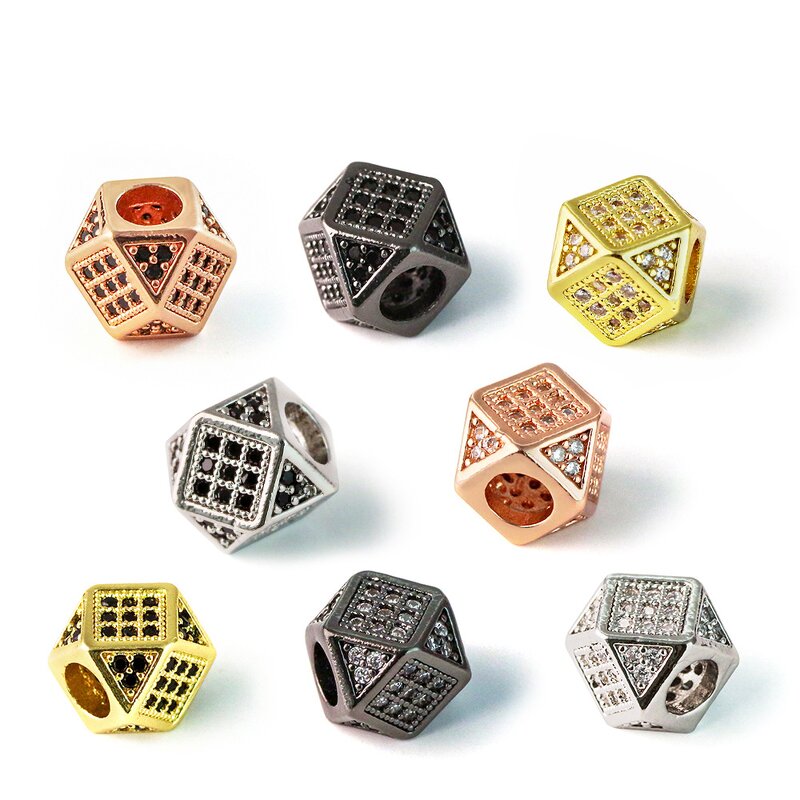 Micro Pave Beads Manufacturer - In Stock 6/8/10mm Zircon Round Beads Loose Beads DIY Beading