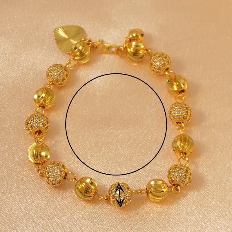 Women's Bracelet Factory - 24k Round Spherical Zircon Vacuum Electroplated