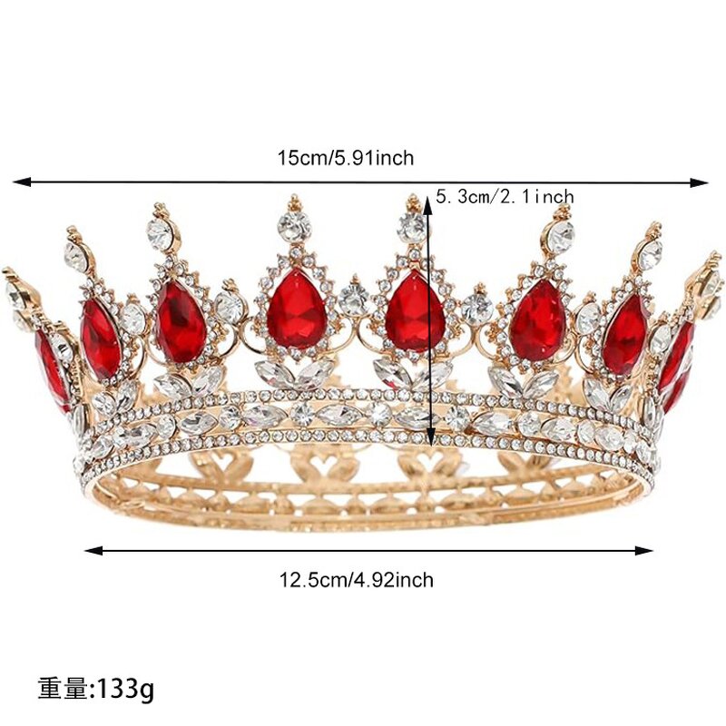 Bridal Crown Factory - European Cross-border Alloy Hair Ornament Wedding Dress Rhinestone Birthday
