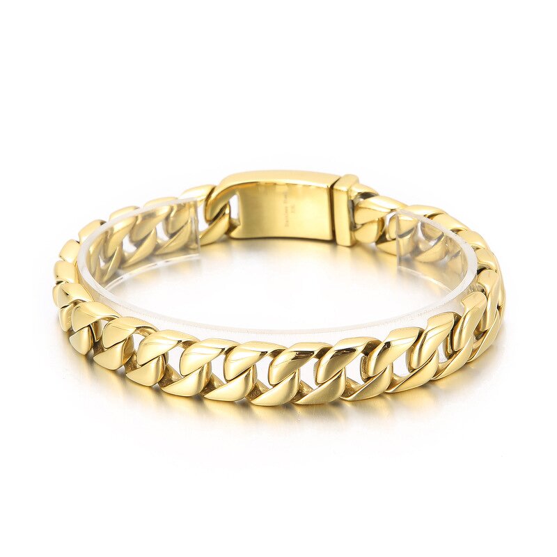 Men's Diamond Bracelet Manufacturer - Supply Fashion New Gold Stainless Steel Diamond Bracelet