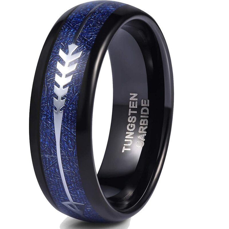 Men's Tungsten Ring Manufacturer - Factory Supply 6/8mm Dragon Pattern Inlaid Smooth Surface Wedding