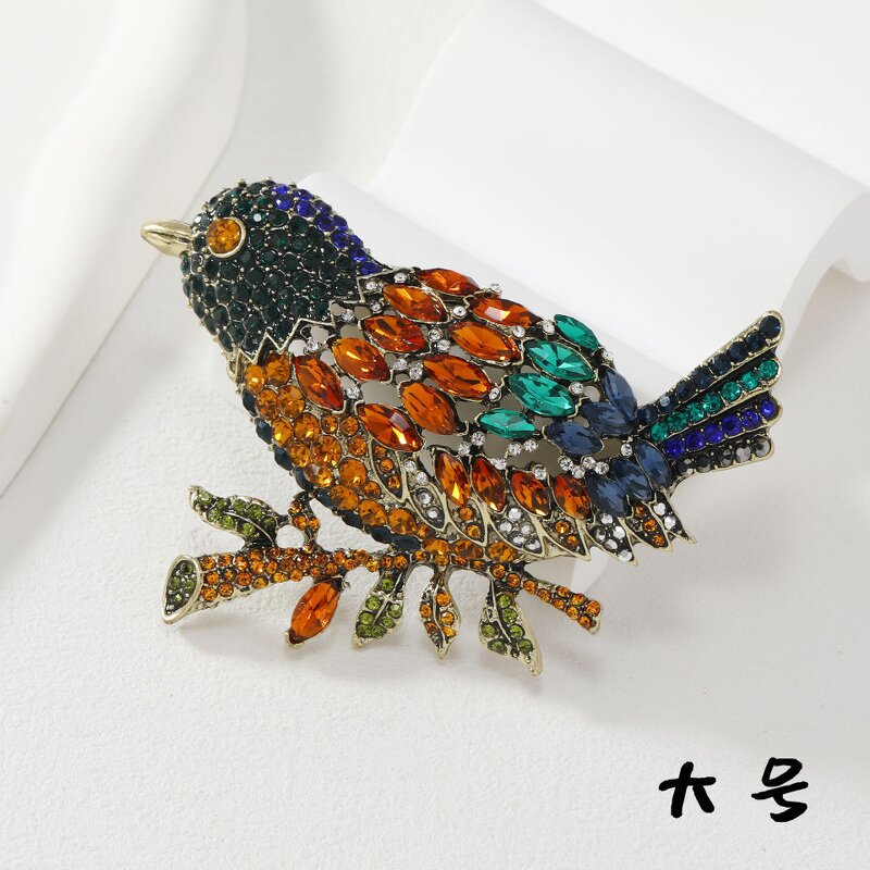 Maggie Brooch Manufacturer - Vintage Crystal Alloy Silver Plated Heavy Industry Exaggerated Bird