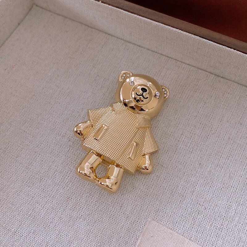 Letter Brooch Factory - Real Gold Electroplating Diamond-Set French Luxury Senior Feeling Pin