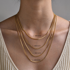 Snake Bone Chain Manufacturer - Simple Stacking Minimalist Stainless Steel Geometric Collarbone