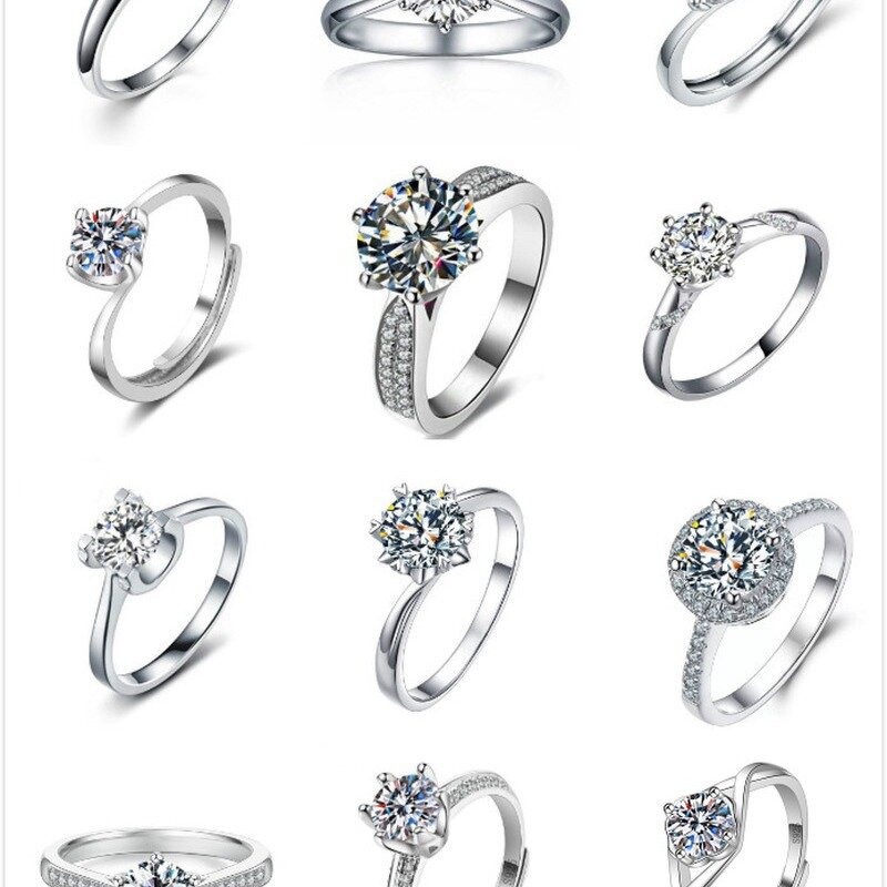 Gemstone Ring Factory - Live Streaming Hot-Selling Copper Platinum Plated Heart Shape Adjustable