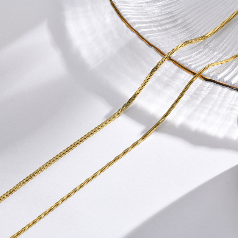 Snake Bone Chain Manufacturer - Simple Stacking Minimalist Stainless Steel Geometric Collarbone