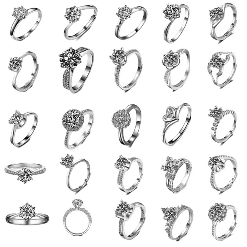 Women's Gemstone Ring Factory - Hot-Selling Classic One-Carat Adjustable Copper Platinum Plated