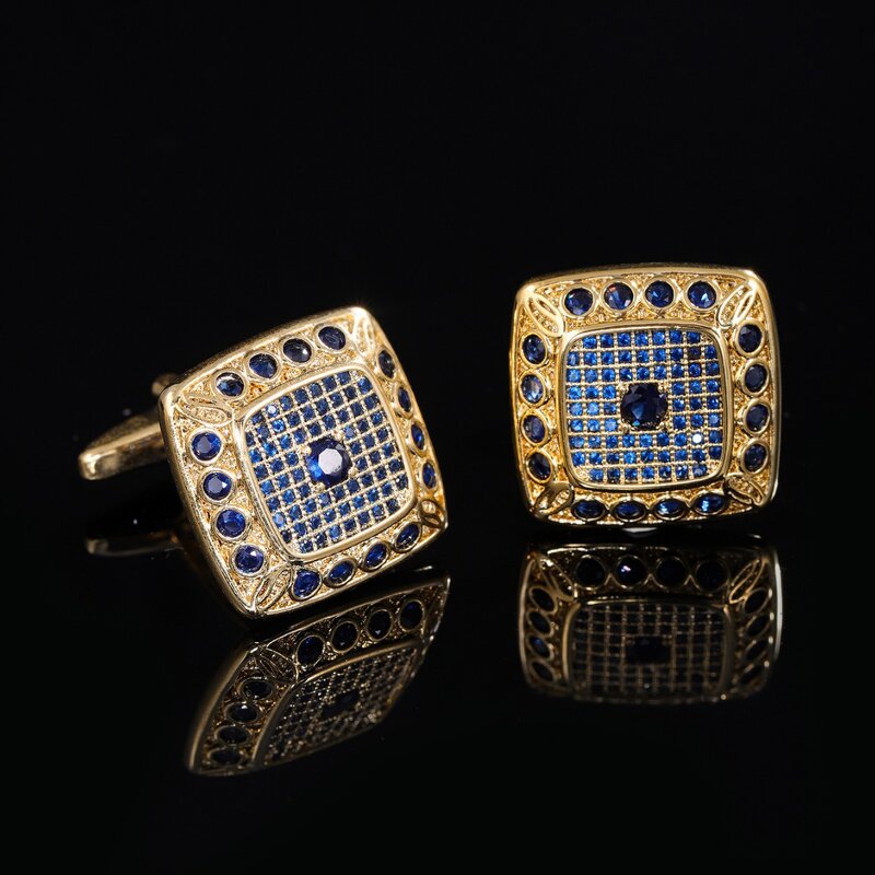 Men's Cufflinks Manufacturer - Square Diamond Zircon Crystal French Shirt Suit Buttons Hot Sale