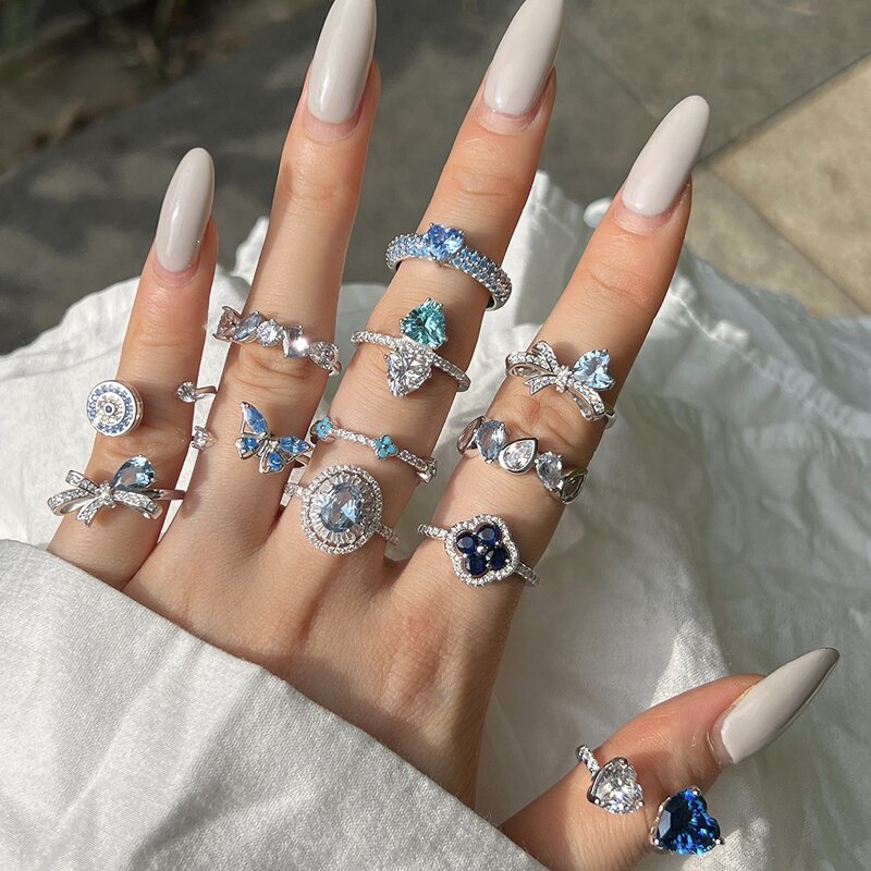 Vintage Ring Manufacturer - Advanced Feeling S925 Silver Heart-Shape Geometric Emerald Cat's Eye