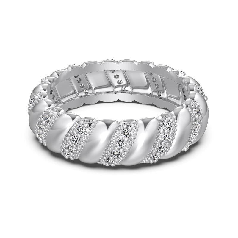 Italian Bracelet Factory - Luxury Brushed Finish High-carbon Diamond Running Ring Heavy-duty Versatile