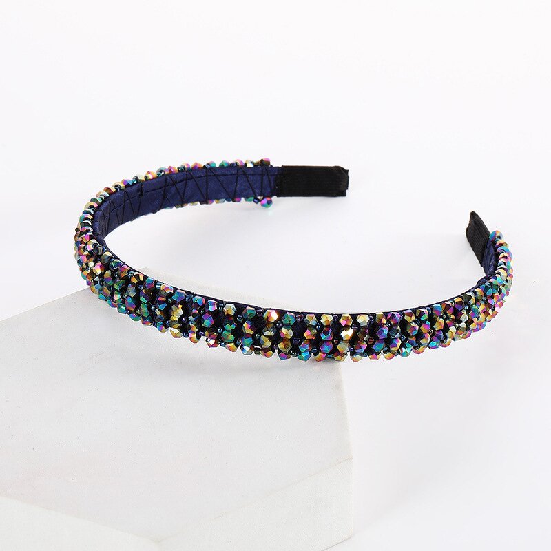 Crystal Headband Factory - New Arrival Fashion Baroque Small Version Sponge Thin Edge K-style Rhinestone