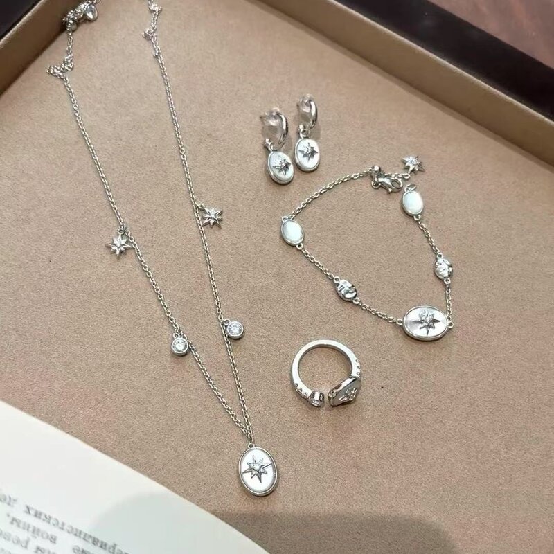 Sterling Silver Ring Factory - Cross-border Popular S925 Heart-shaped Four-leaf Clover Geometric Fresh