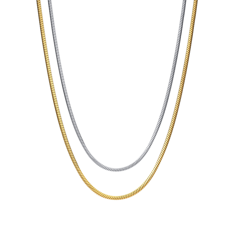 Snake Bone Chain Manufacturer - Simple Stacking Minimalist Stainless Steel Geometric Collarbone