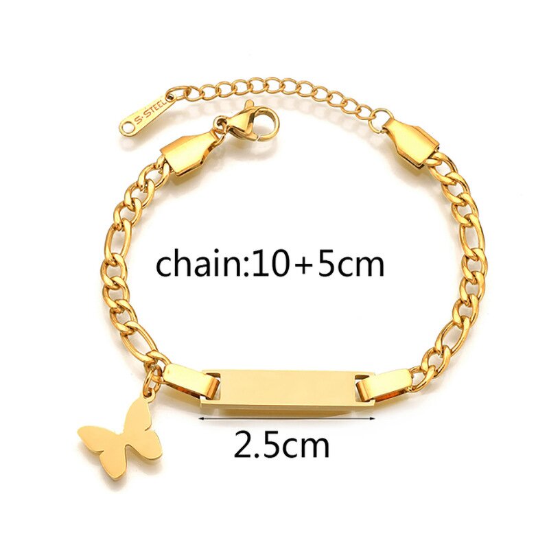 Black Gold Bracelet Manufacturer - Cross-Border Fashion Titanium Steel Brushed Curved Tag Engravable